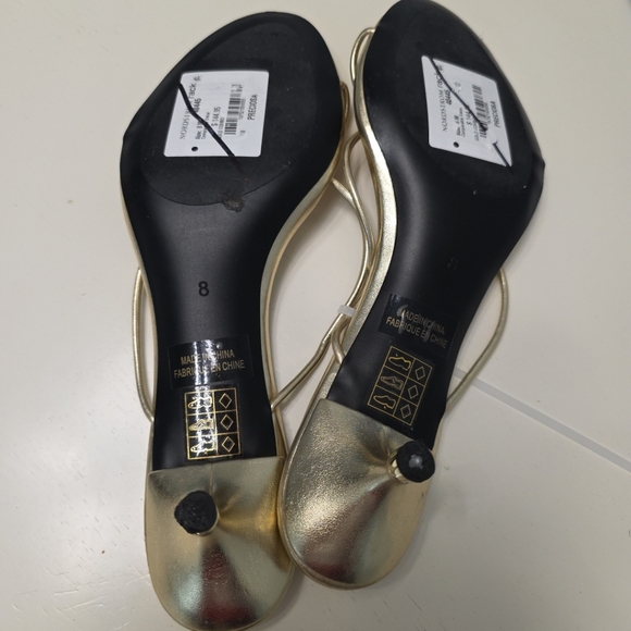 Jeffrey Campbell Gold Preciosa Kitten Heels Sz 8 - Picture 3 of 6